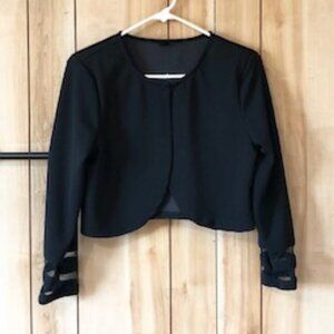 Women Mesh Crop Cardigan Jacket Size M
